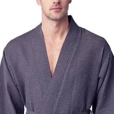 Waffle Kimono Spa Bathrobe -  Absorbent, Lightweight