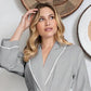 Knee-Length Waffle Kimono Robe