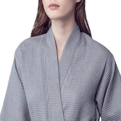 Knee-Length Waffle Kimono Robe