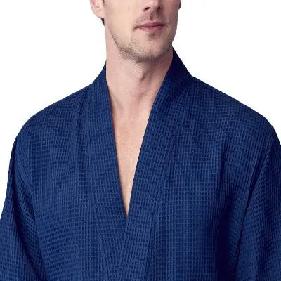Waffle Kimono Spa Bathrobe -  Absorbent, Lightweight
