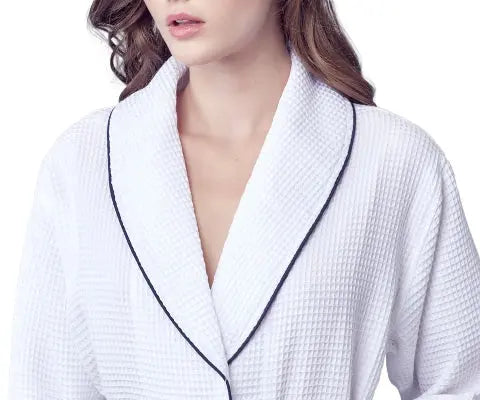 Knee-Length Waffle Kimono Robe