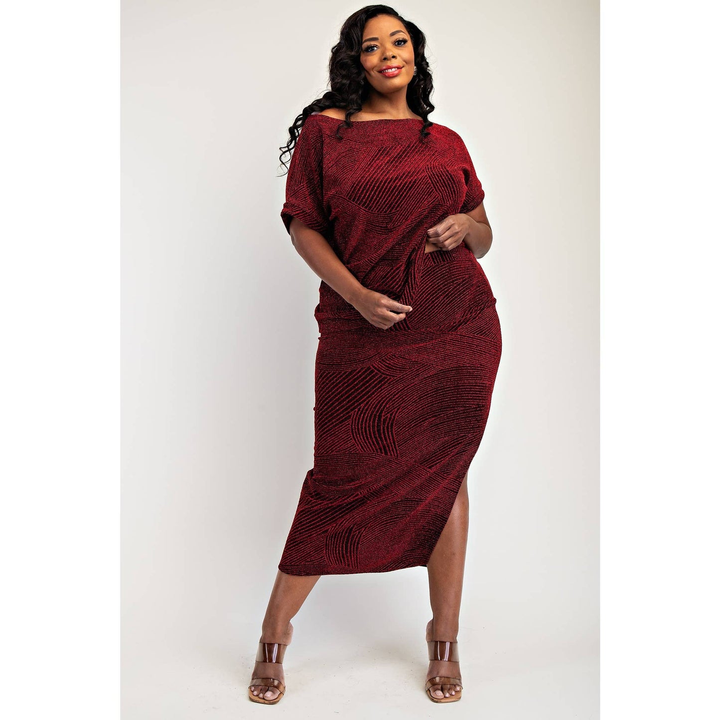Gia Lurex Knit Short Sleeve Top