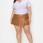 Gia Wrap Mini Skort – Metal Button | Trendy High-Rise