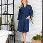 Knee-Length Waffle Kimono Robe