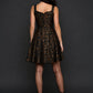 Gothic Brocade Corset Dress | Black & Gold Dark Academia Mini Dress