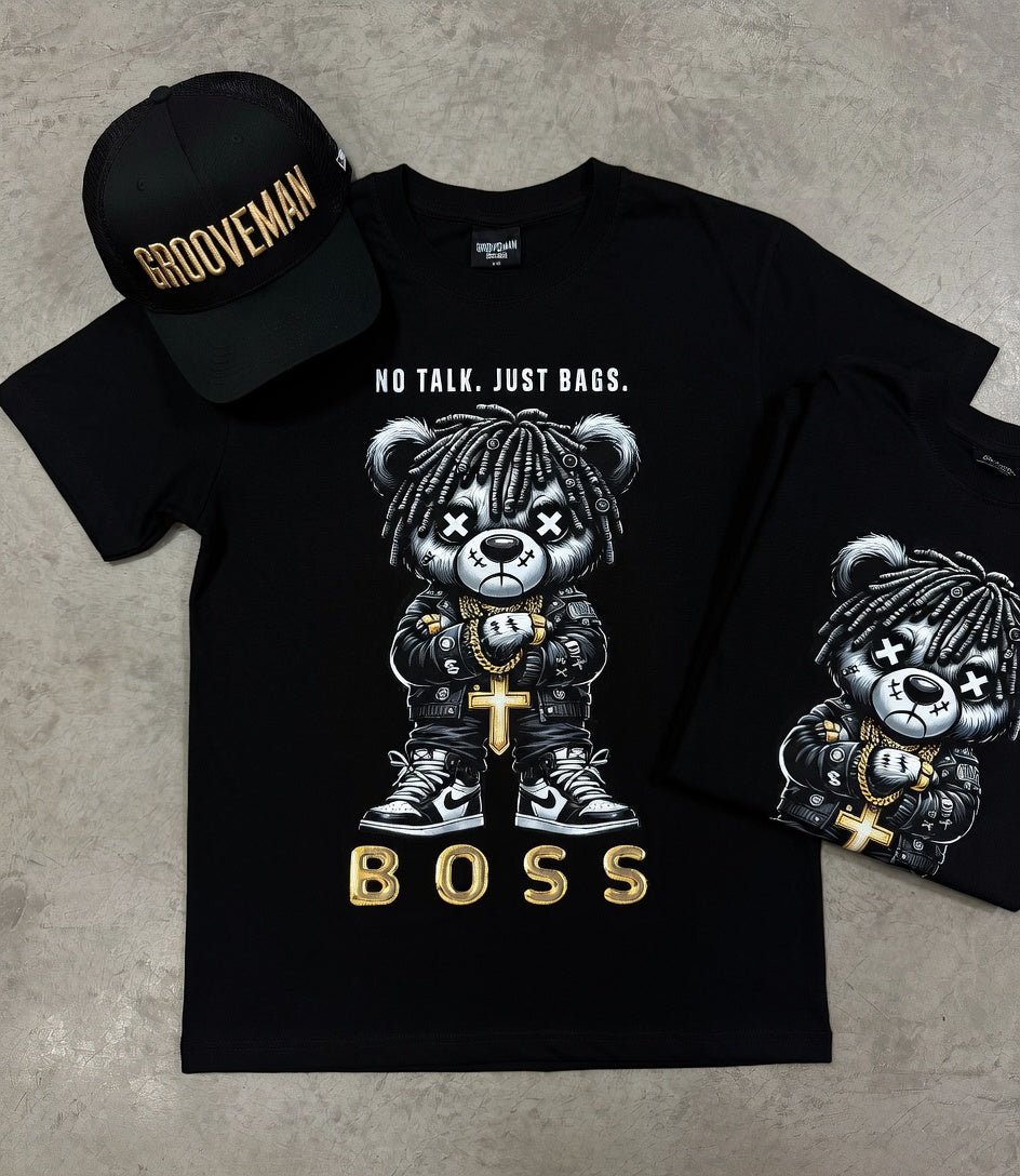 “No Talk Just Bags” Black Collection T-Shirt – Luxury Streetwear Graphic Tee (Runs Big)