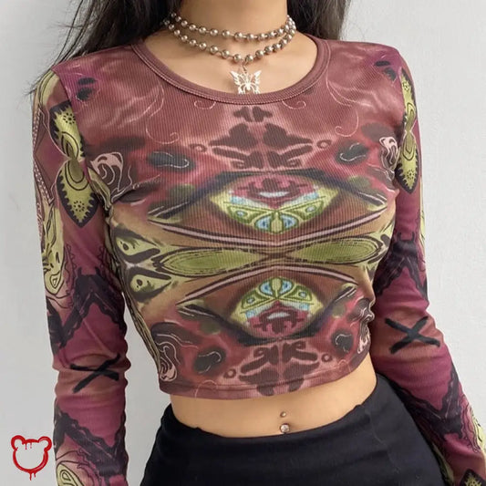 “Printed Paige” Harajuku Crop Top
