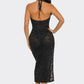 Hailee Halter Tie Beach Midi Dress - Sheer Summer Elegance