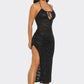 Hailee Halter Tie Beach Midi Dress - Sheer Summer Elegance