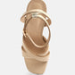Heeri Metallic Lined Slim Block Heel Sandals