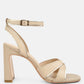 Heeri Metallic Lined Slim Block Heel Sandals