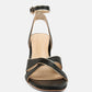 Heeri Metallic Lined Slim Block Heel Sandals