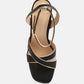 Heeri Metallic Lined Slim Block Heel Sandals