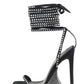 Her Name is Diamond Rhinestone Lace Up  Heel Sandals