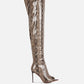 High Drama Snake Print Stiletto Long Boots