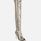 High Drama Snake Print Stiletto Long Boots