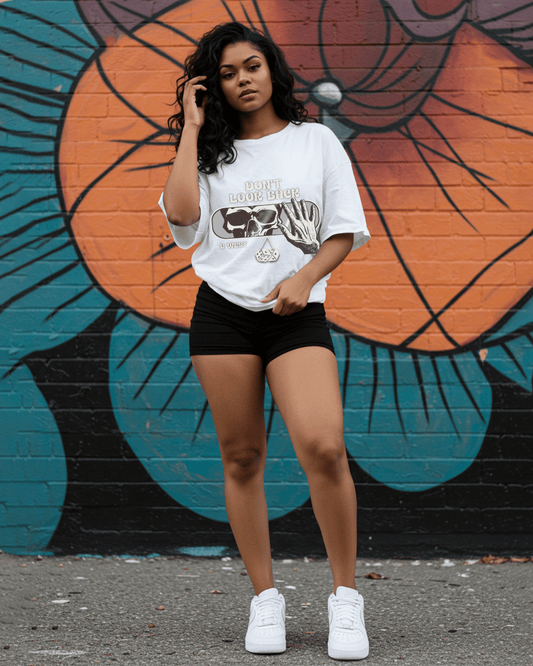 Horror Rearview Oversized Women's T-Shirt