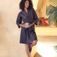 Knee-Length Waffle Kimono Robe