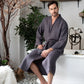 Waffle Kimono Spa Bathrobe -  Absorbent, Lightweight