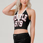 Hustle Hard Lace Up Detail Halter Top