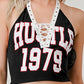 Hustle Hard Lace Up Detail Halter Top