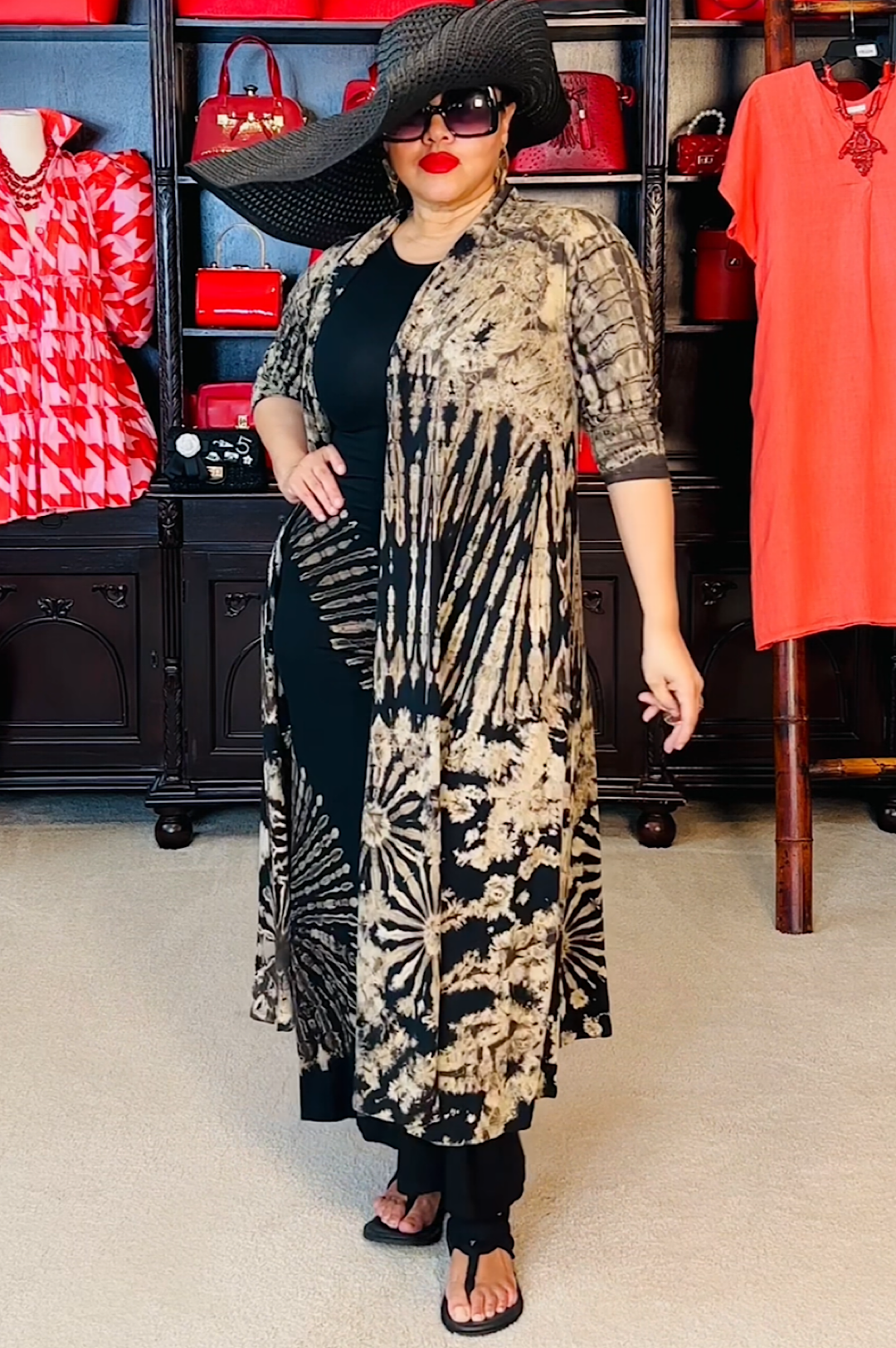 Black Oversized Beach Resort Wide Brim Hat