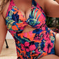 Printed Push-up Hollow One-Piece Swimsuit