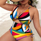 Printed Push-up Hollow One-Piece Swimsuit