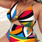 Printed Push-up Hollow One-Piece Swimsuit