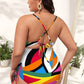 Printed Push-up Hollow One-Piece Swimsuit
