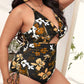 Printed Push-up Hollow One-Piece Swimsuit