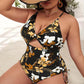 Printed Push-up Hollow One-Piece Swimsuit