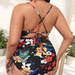 Printed Push-up Hollow One-Piece Swimsuit