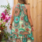Women's Sleeveless Halter Print Dress