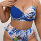 plus size drawstring floral tankini