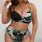 plus size drawstring floral tankini