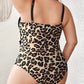 sexy printed hip-covering strappy one-piece swimsuit