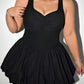 sleeveless dress high waist suspender short dress