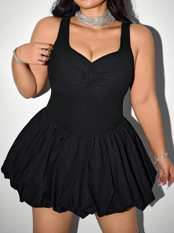 sleeveless dress high waist suspender short dress