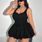 sleeveless dress high waist suspender short dress