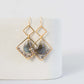 Labradorite Gold Geometric Earrings