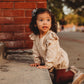 Oatmeal Linen Flutter Sleeve Romper