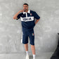 Italia Inspired Men's Polo & Shorts Set – Athletic Heritage with Bold National Style
