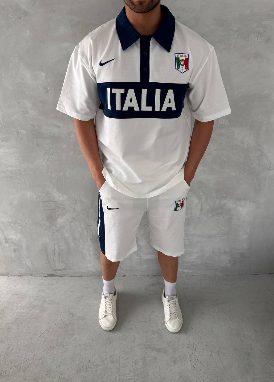 Italia Inspired Men's Polo & Shorts Set – Athletic Heritage with Bold National Style