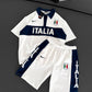 Italia Inspired Men's Polo & Shorts Set – Athletic Heritage with Bold National Style