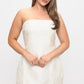 Ivory Muse Strapless Lace-Up Mini  –  Party Dress