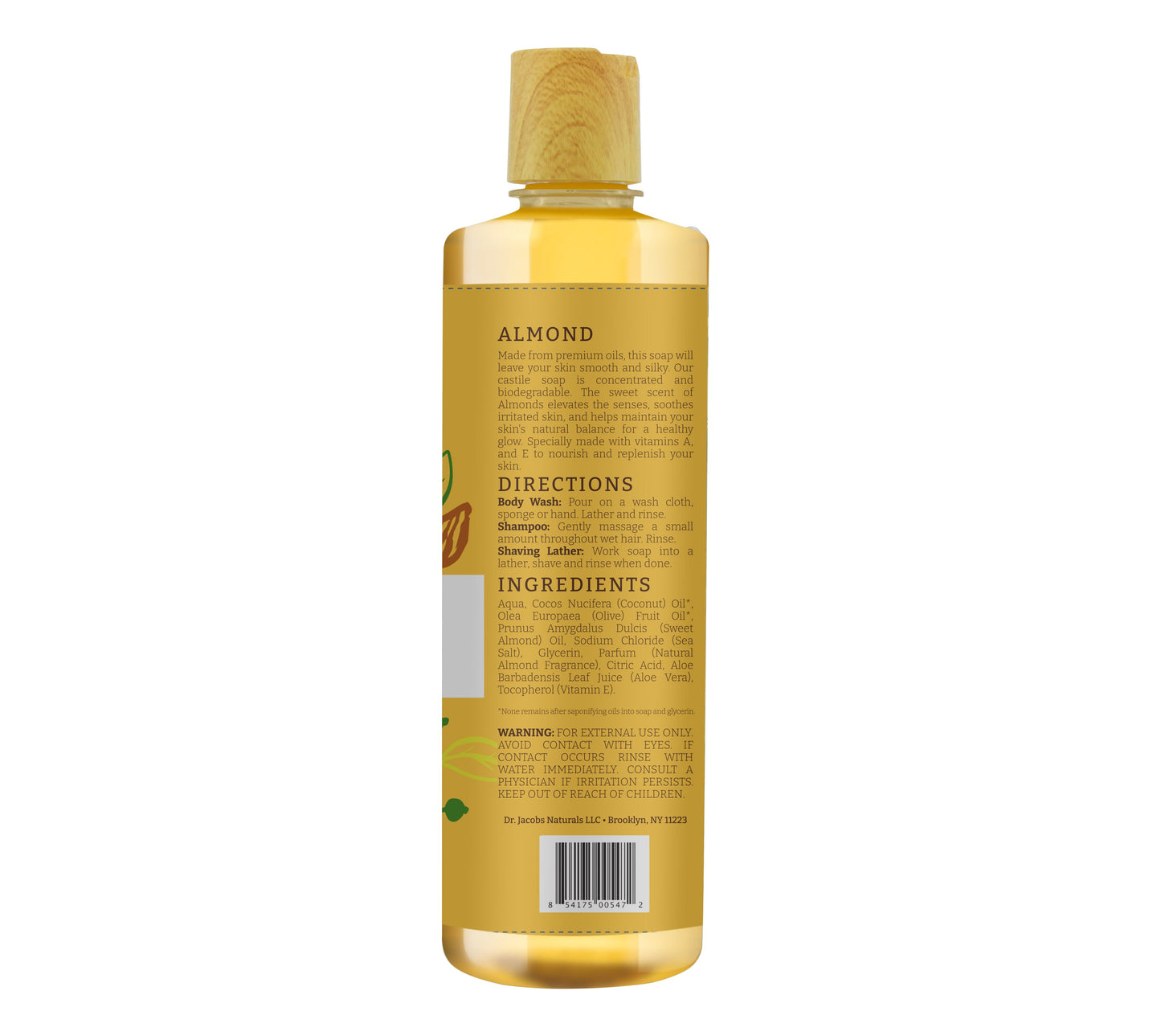 Almond Pure Castile Body Wash