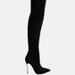 Jaynetts Stretch Suede Micro High Knee Boots
