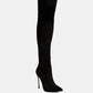 Jaynetts Stretch Suede Micro High Knee Boots