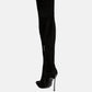 Jaynetts Stretch Suede Micro High Knee Boots